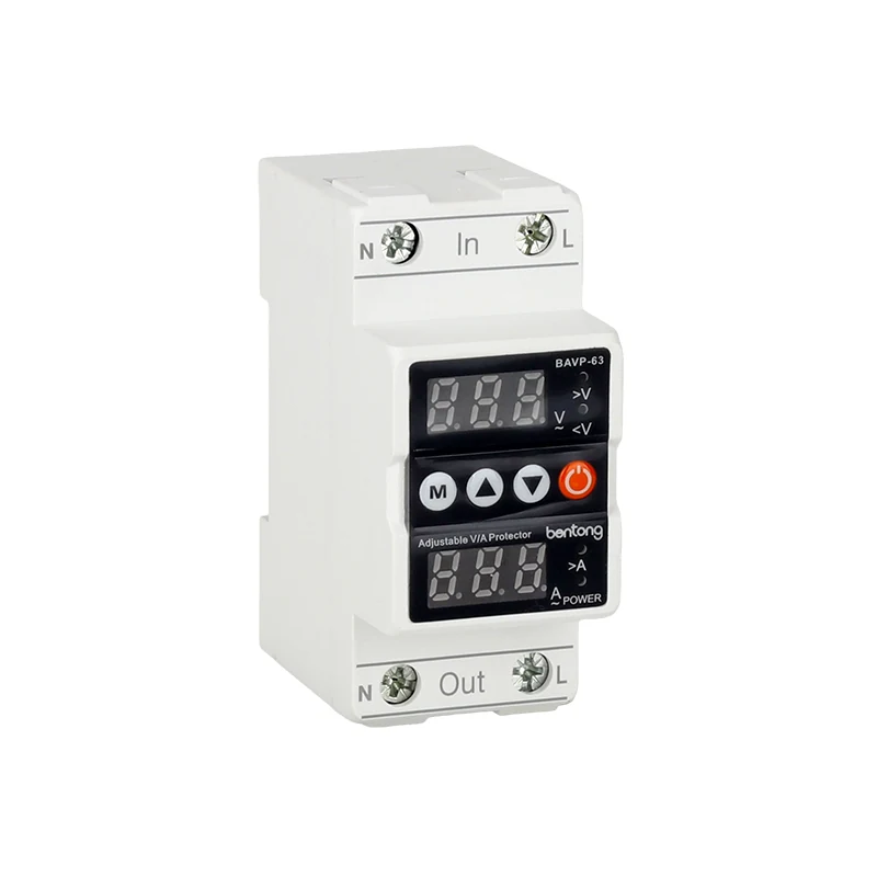 BAVP-63 63A Adjustable Voltage and Current Protector with Digital Display
