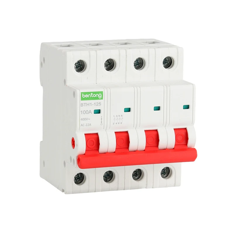 BTH1-125 4-Pole 100A AC Isolating Switch for Electrical Power Distribution