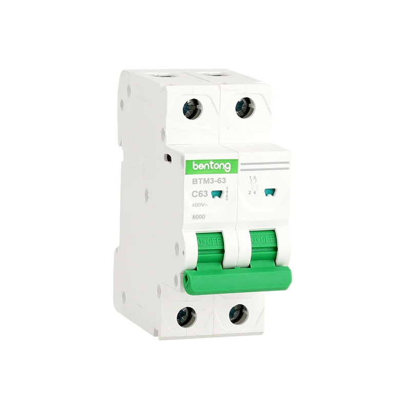 BTM1-63 2P C63 Miniature Circuit Breaker 400V AC 6kA