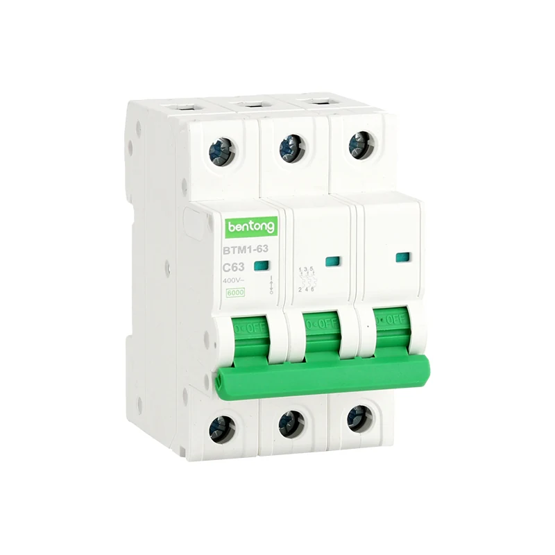 BTM1-63 3P C63 Miniature Circuit Breaker 400V AC 6kA
