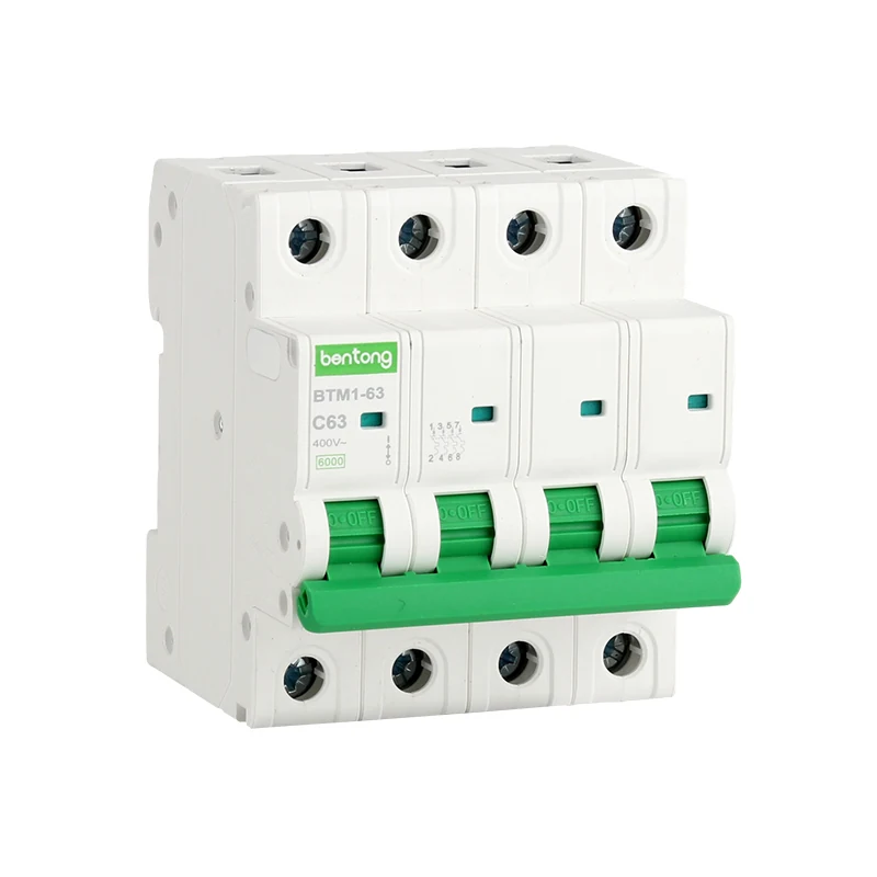 BTM1-63 4P C63 Miniature Circuit Breaker 400V AC 6kA