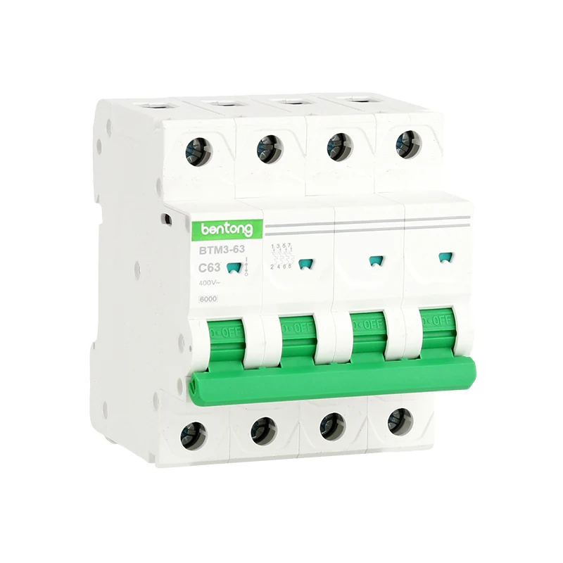 BTM1-63 4P C63 Miniature Circuit Breaker 400V AC 6kA