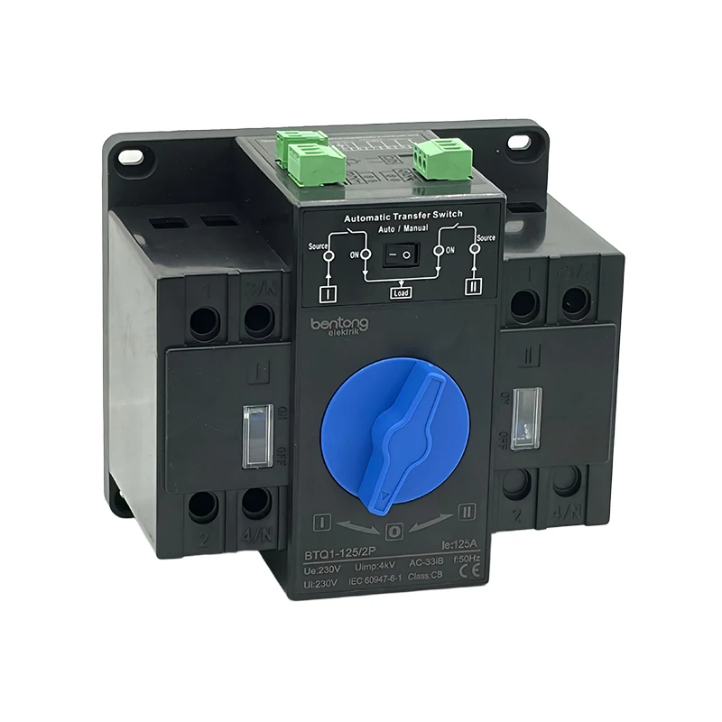 BTQ1-125/2P 125A 2-Pole Automatic Transfer Switch for Dual Power Supply Systems