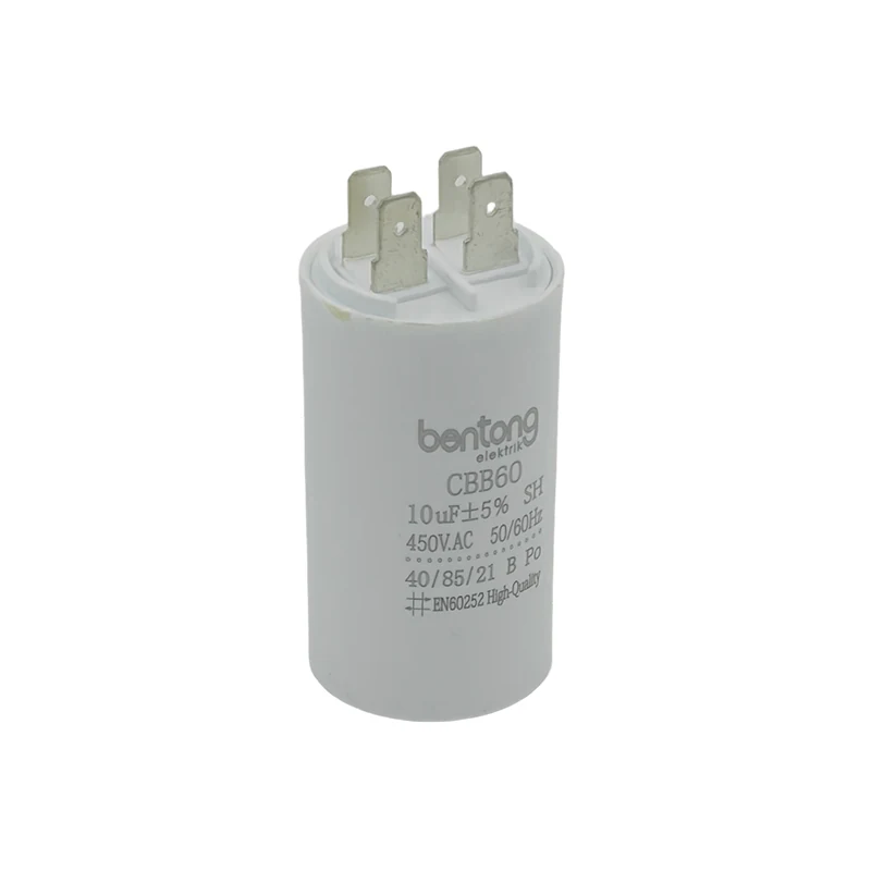 CBB60 Motor Run Capacitor with Fast-On Terminal for AC Motor Applications