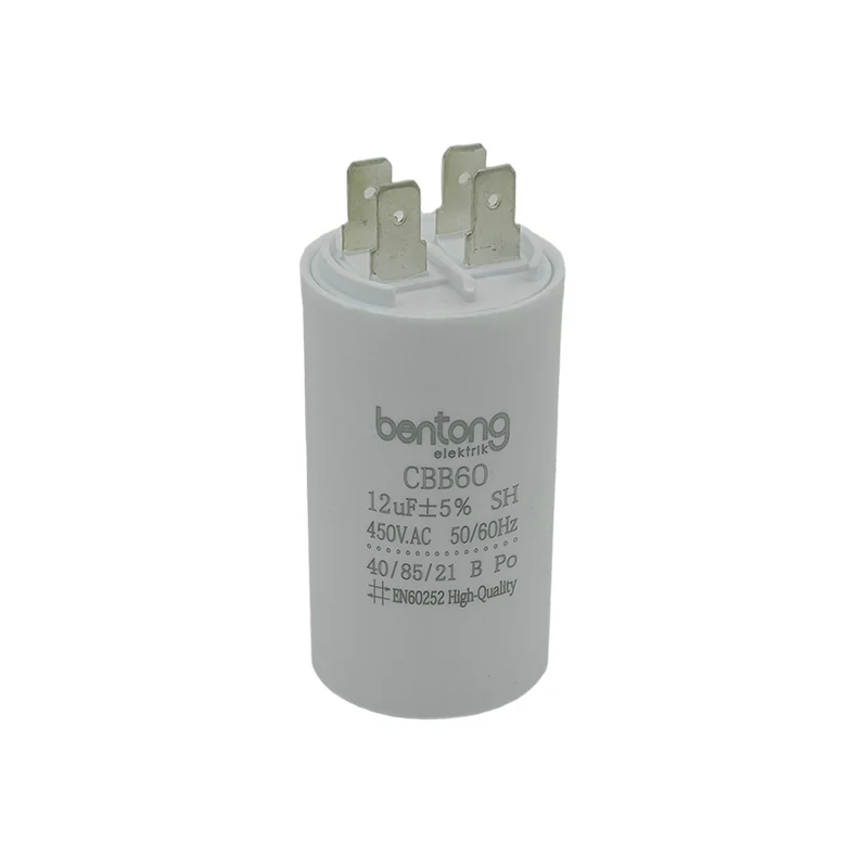 CBB60 Motor Run Capacitor with Fast-On Terminal for AC Motor Applications