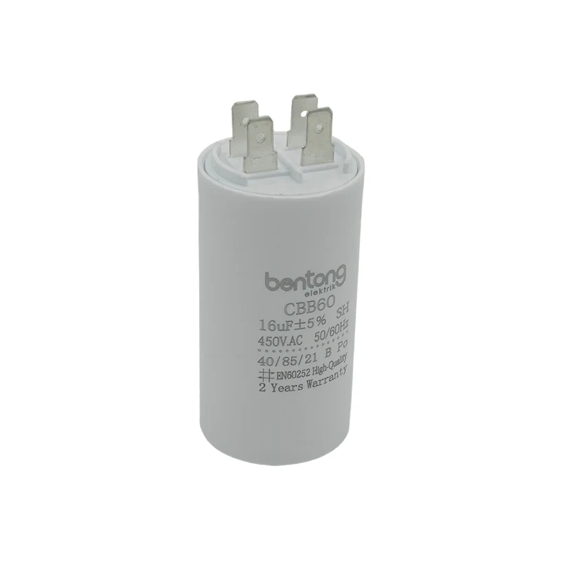 CBB60 Motor Run Capacitor with Fast-On Terminal for AC Motor Applications