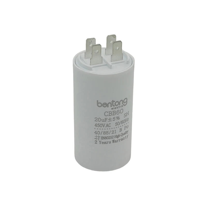 CBB60 Motor Run Capacitor with Fast-On Terminal for AC Motor Applications