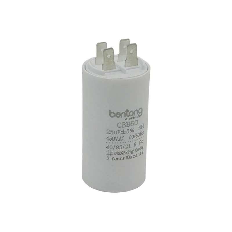 CBB60 Motor Run Capacitor with Fast-On Terminal for AC Motor Applications