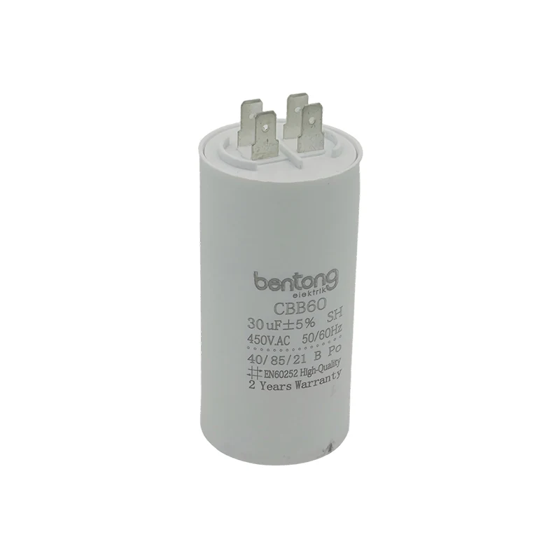 CBB60 Motor Run Capacitor with Fast-On Terminal for AC Motor Applications