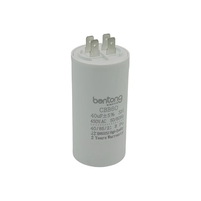 CBB60 Motor Run Capacitor with Fast-On Terminal for AC Motor Applications