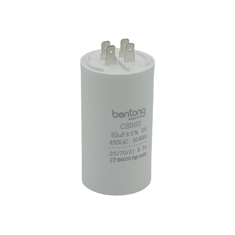 CBB60 Motor Run Capacitor with Fast-On Terminal for AC Motor Applications