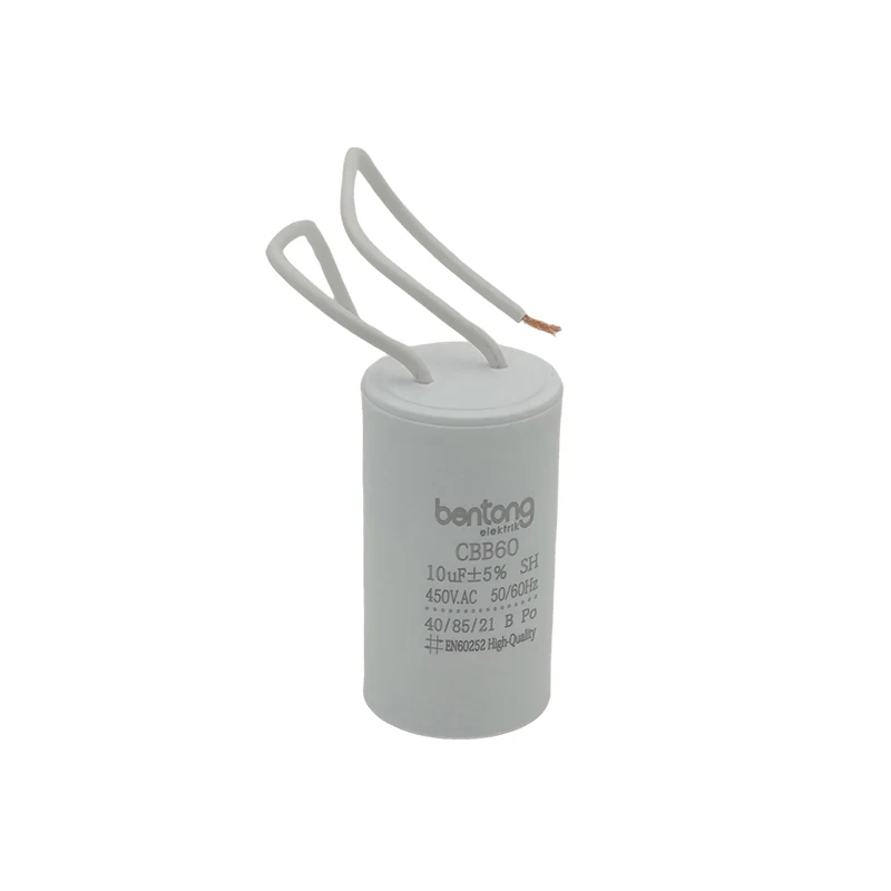 CBB60 Motor Run Capacitor with Wire Lead Connection for AC Motor Applications