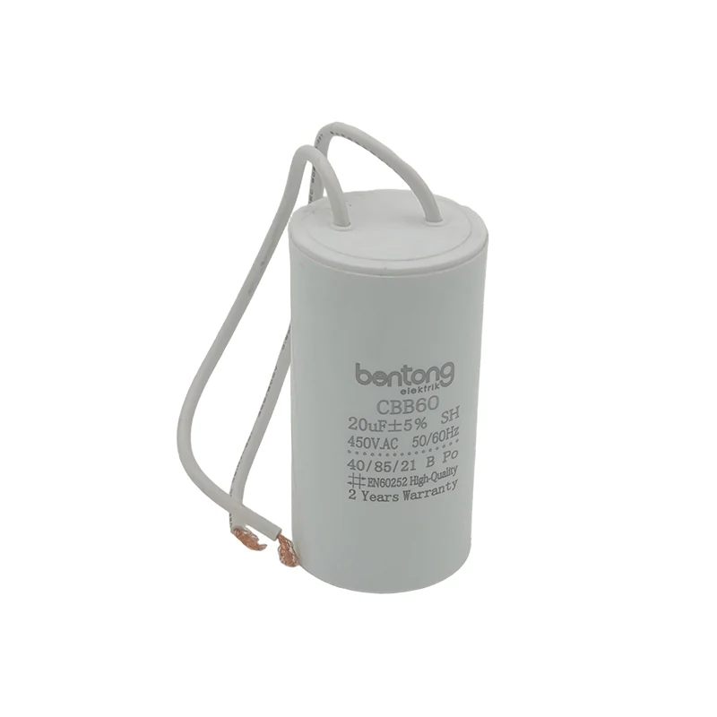 CBB60 Motor Run Capacitor with Wire Lead Connection for AC Motor Applications