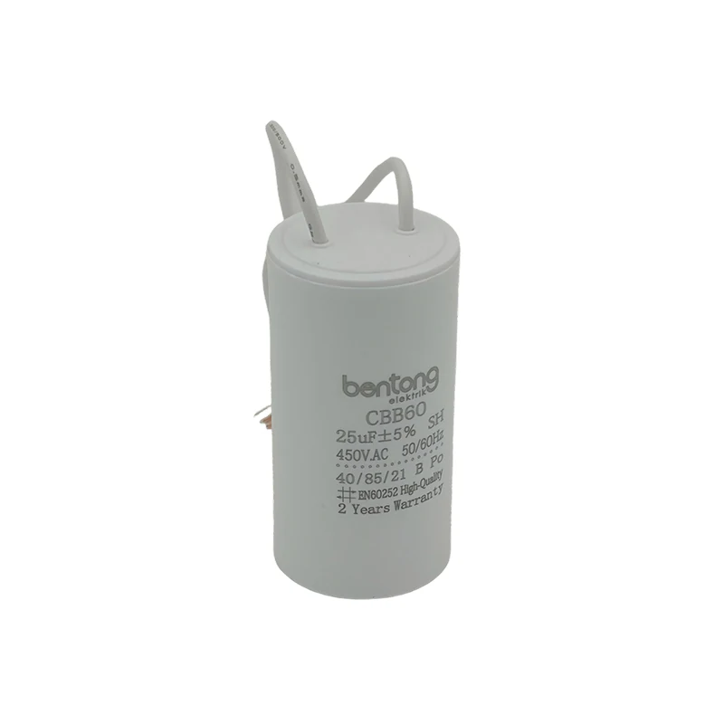 CBB60 Motor Run Capacitor with Wire Lead Connection for AC Motor Applications