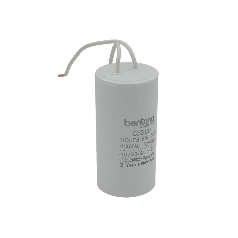 CBB60 Motor Run Capacitor with Wire Lead Connection for AC Motor Applications