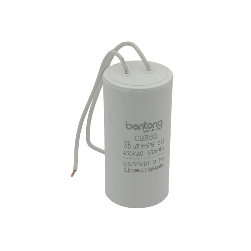 CBB60 Motor Run Capacitor with Wire Lead Connection for AC Motor Applications