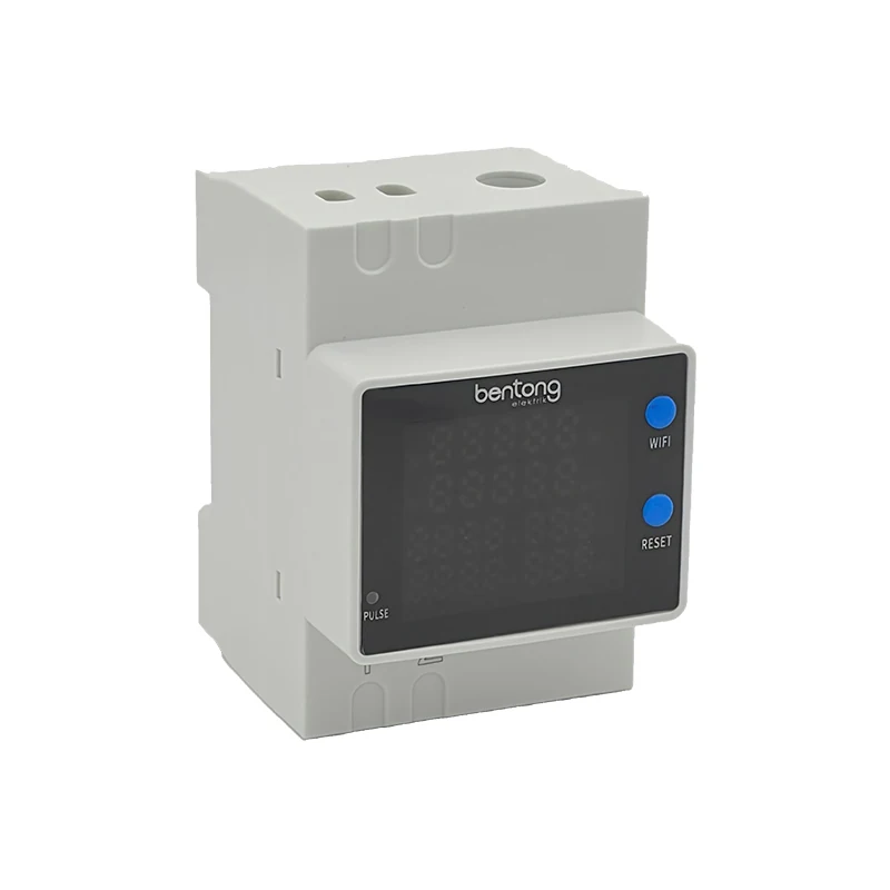 D52-2066 Smart Energy Meter with Digital Display, DIN Rail Mounted Electricity Monitoring Meter with Optional WiFi Version