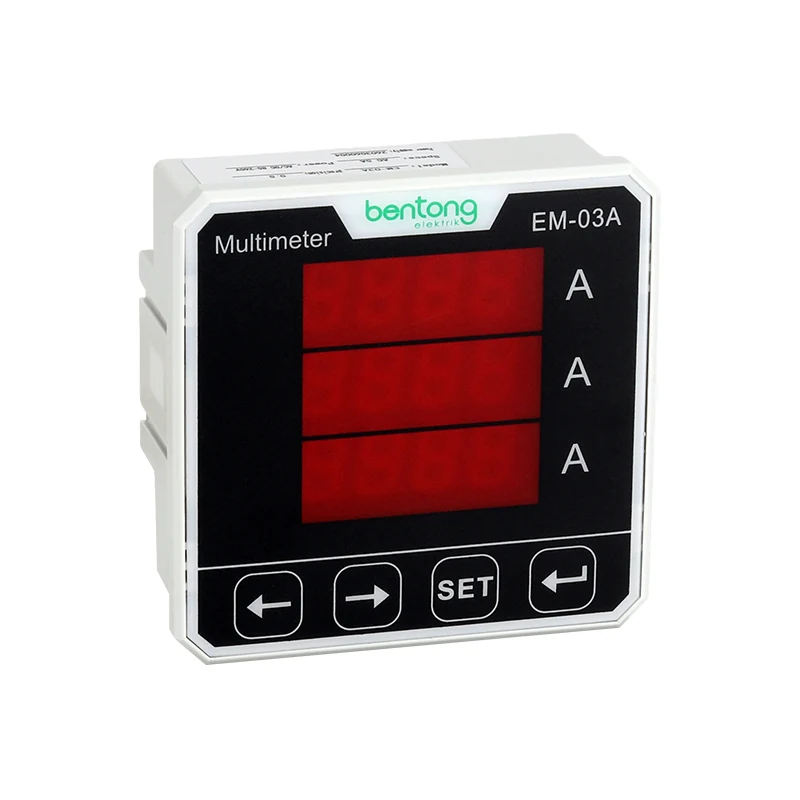 EM-03A Three-Phase Digital Panel Ammeter for AC Current Measurement