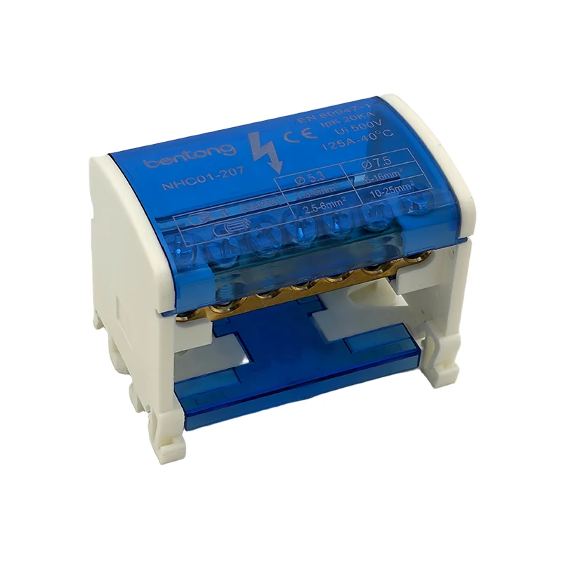 NHC01-207 125A Power Distribution Terminal Block for Electrical Wiring Applications